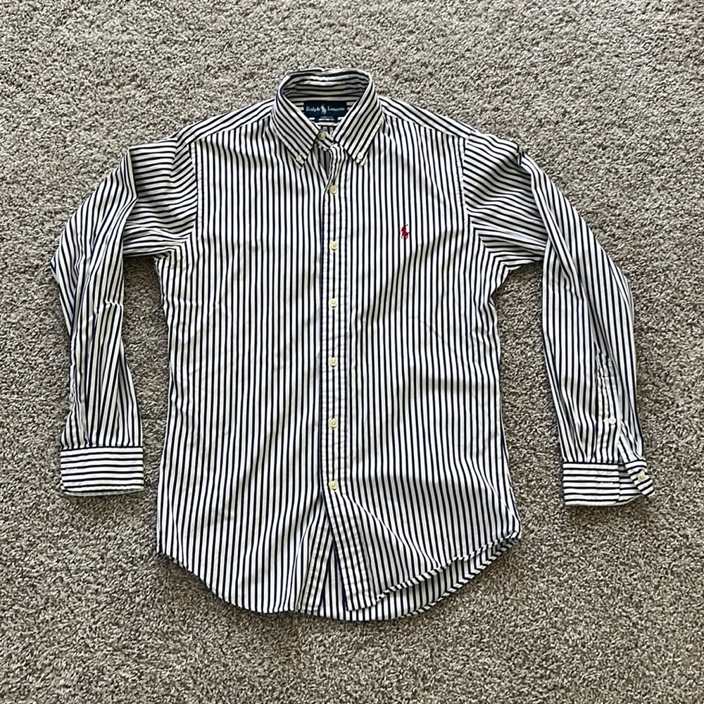 Ralph Lauren navy striped dress shirt